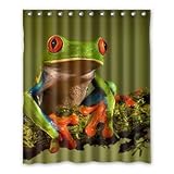 WYFCC Cortina de Ducha Rana Personalizado Polyester 152cm x 183cm.