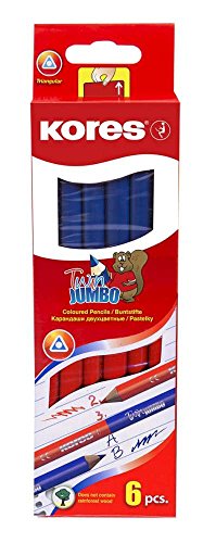 Kores Buntstift Twin Jumbo, 3-kant, 3 mm, 6 Stück, blau/rot - 2