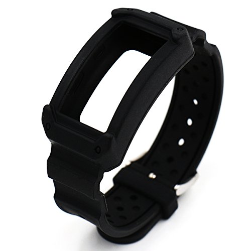 Woodln Silicón Repuesto Correa Reloj Band para Samsung Gear Fit2 SM-R360 Actividad Deporte Inteligente Accesorios Correas de Reloj (Black)