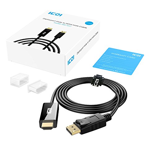 ICZI HDMI Kabel, Male to Male Vergoldet 1080p DisplayPort auf HDMI Adapter Schwarz (2m) - 8