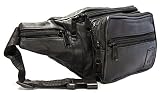 Echt Leder Bauchtasche Hüfttasche Umhängetasche (schwarz) 100% Leder Bauchtasche Gürteltasche Kängurutasche Hüfttasche Tasche Umhängetasch Halal-Wear
