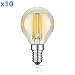 Produktbild ledscom.de E14 LED Lampe Glühfaden G45 Vintage Amber 4W =34W 380lm Extra-warm-weiß auch Wetterfest, 10 STK.