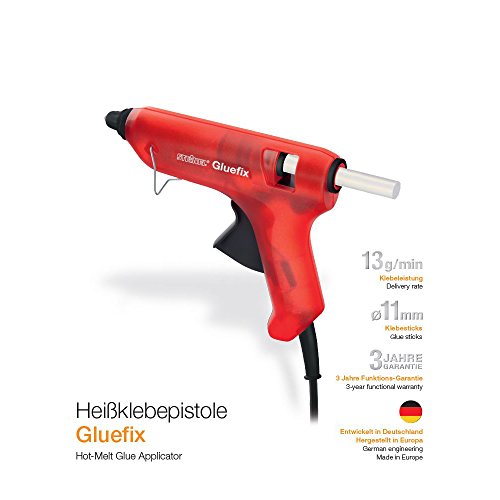 Steinel Heißklebepistole Gluefix, Elektronische Temperatursteuerung durch PTC-Heiztechnik, Klebepistole inklusive 2 Cristal Klebesticks 11 mm, Heißkleber ideal für kreatives Arbeiten, Basteln und Dekorieren, 333911 - 5
