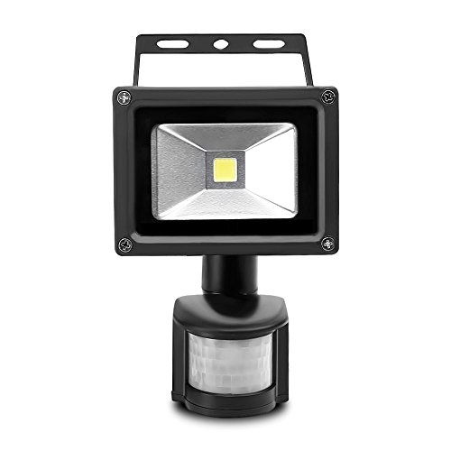 SAILUN 2x10W LED SMD Strahler Fluter Außen Flutlicht Strahler mit PIR Bewegungsmelder Fluter Wasserdicht IP65 Aluminiumkörper Schwarz Warmweiß - 2