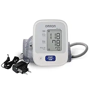 Omron HEM 7121 Fully Automatic Digital Blood Pressure Monitor With Intellisense Technology & Cuff Wrapping Guide For Most Accurate Measurement, White::blue, 16 X 11, (HEM-7121_Omron)