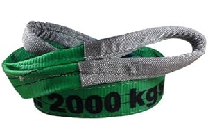 Westward Rope and Wire Duplex Webbing 2 Tonne Lifting Sling, Green, 1 Metre, EN1492-1 Rated, Polyester, Universal Fit, 39 Inches Length