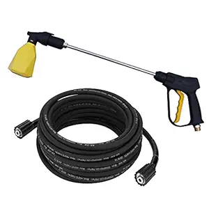 PROFFIX High Pressure Washer Steel Braided Hose, Spray Gun, Extension Rod and Foam Dispenser