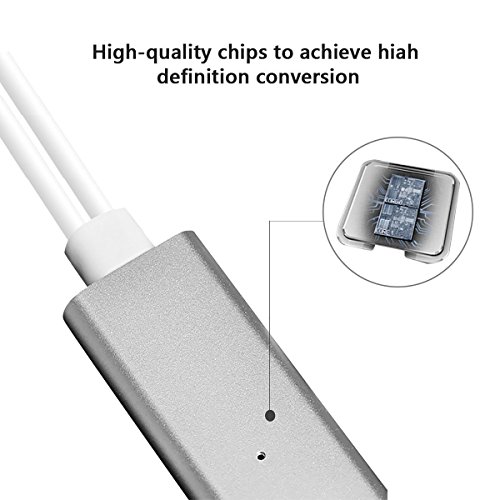 Lightning Micro USB HDMI kabel, Hizek 2M 8 Pin 2 in 1 Apple Android zu HD1080p HDTV Adapterkabel mit USB Kabel für iPhone 7/7Plus/6/6sPlus, Samsung Galaxy S6/S7 Edge/HTC - 3