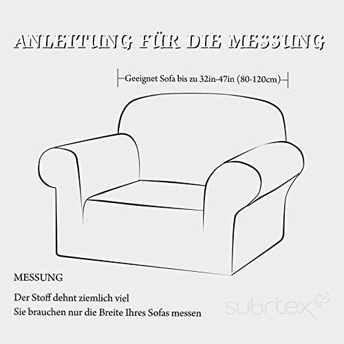 Subrtex kariert Sofabezug Sofahusse Sesselbezug Stretchhusse Sofaüberwurf Couchhusse Spannbezug in verschiedenen Farben (Sessel, Weinrot) - 5