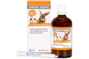 alfavet RodiCare Hairball, karma uzupełniająca dla królików karłowatych i świnek morskich, wspomaga wydalanie kulek do włosów, 100 ml