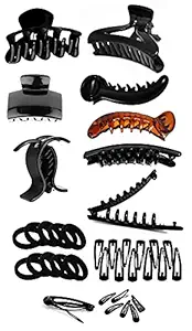 BHARATGAURAV (Pack of 30) Stylish Combo Set Hair Accessories for Women/Girls, Rubber Band, Butterfly Hair Clips, Tic Tac, Banana Shape Clip and Clutchers