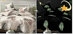 Harish Kids Cotton Floral Handloom Night Glow Bedsheet with 2 Pillow Covers (Full)