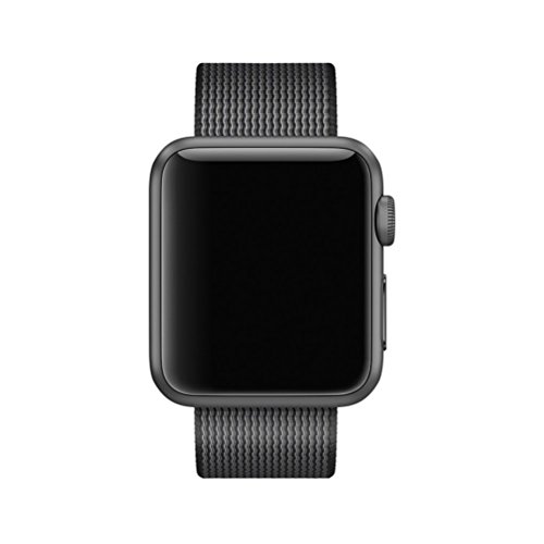 Apple Watch Armband,Kartice Gewebtes Nylonarmband Gesponnener Entwurfs Nylon Replacement Wrist Band Mit Klassischer Schnallefür Apple Watch Alle Modelle (38mm, Schwarz ) - 3