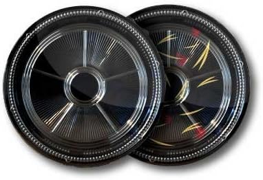 10 Catering Serving Boxes Round ø 282 x 46 Boxes (60) Size XS Black With Clear Lid, USA-made Bento Boxes, Lunch Boxes, Serving Platter, Salad, Sushi Box, CADDY, Chocolate Boxes, Sushi Tray – Disposable Food Packaging