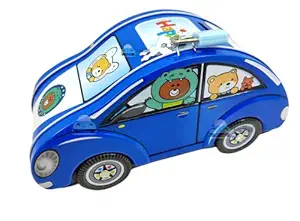 FunBlast Piggy Bank - Car Shaped Coin Box with Moving Wheel for Kids, Piggy Bank for Kids, Coin Box for Kids, Money Bank for Kids (Blue)
