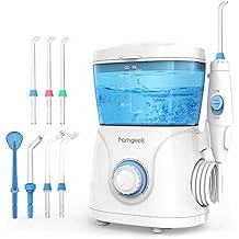 Water Flosser for Teeth,Homgeek Dental Oral Irrigator Teeth Water Jet Cleaner Flosser,600ML High Capacity Power Teeth Flosser with 10 Pressure Setting & 7 Jet Nozzles,FDA Approved