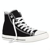  Herren Sneakers Sneaker High Denim Turn Camouflage Stoff Schnürer Schuhe 54120 Schwarz Ambler 39 Flandell