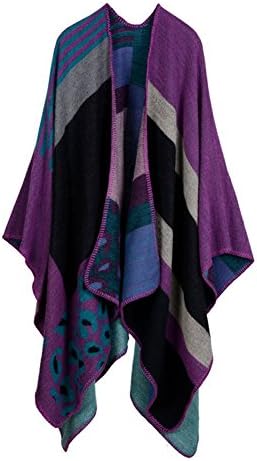 Vesub Women's Winter Reversible Oversized Blanket Poncho Cape Shawl Cardigans (Style3-2)