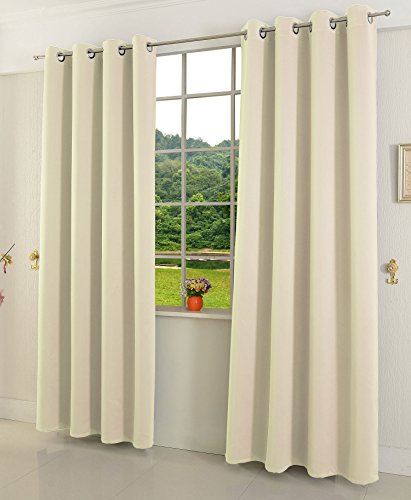 Verdunkelungsvorhang Ösen matt uni Farben, Creme, 175x140 (HxB) blickdicht Blackout, 20600