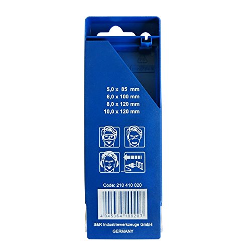 S&R Betonbohrer Set, Superschlag mit zylindrischem Schaft /für Beton, Ziegel, Naturstein und Kunststein/ in Kunststoffbox 4Stk: 5×85, 6×100, 8×120, 10×120 mm - 4
