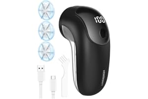 ‎HOMTRONICS Homtronics Fusselentferner, Fusselrasierer Elektrisch, Tragbarer Aufladbar Fusselentferner für Kleidungsstücke, 3 Höheneinstellungen, LED-Anzeige für Kleidung, Sofa, Teppich, Textilien, Decken, Polste
