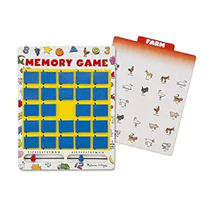 Melissa & Doug Flip-to-Win Memory Game (Travel Games, Bungee-Hinge Design, Colorful Illustrations, 7 Double-Sided Cards, 11.7 H x 8.5 W x 0.9 L)
