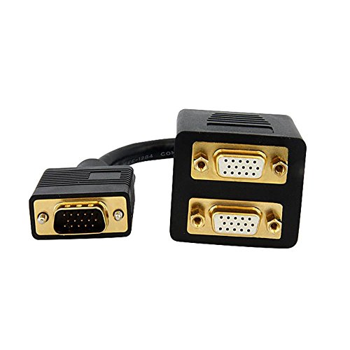 StarTech.com 30cm VGA auf 2x VGA Splitter-Kabel – St/Bu – VGA HD15 Y-Verteiler Stecker/Buchse – Vergoldet - 2