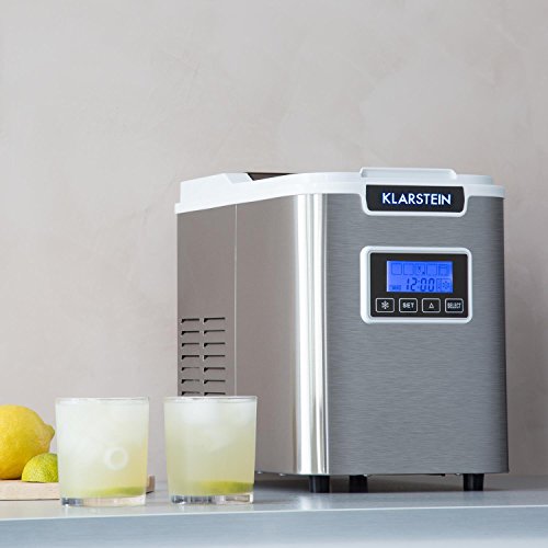 Klarstein ICE6 Icemeister Eiswürfelmaschine Eiswürfelbereiter (Timer, 3 einstellbare Eiswürfelgrößen, 12 kg Eis am Tag, Eiswürfel in 15 Minuten) silber-weiß - 2
