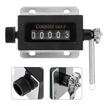 Ironctic D67-F Black Casing 5 Digits Mechanical Pull Stroke Counter for Puncher Printer