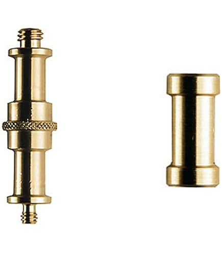Lot De 5 Adaptateurs Spigot En Cuivre Plaqué Or - Double Pas Mâle 1/4 Et 3/8, Pour éclairage Studio - 4