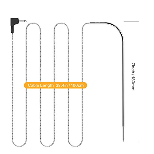 CAPPEC Präzises schnelles digitales Thermometer für Ofen Smoker Grill BBQ Räucherofen mit großem LCD Display und integrierter Alarm- und Stoppuhr-Funktion - 5