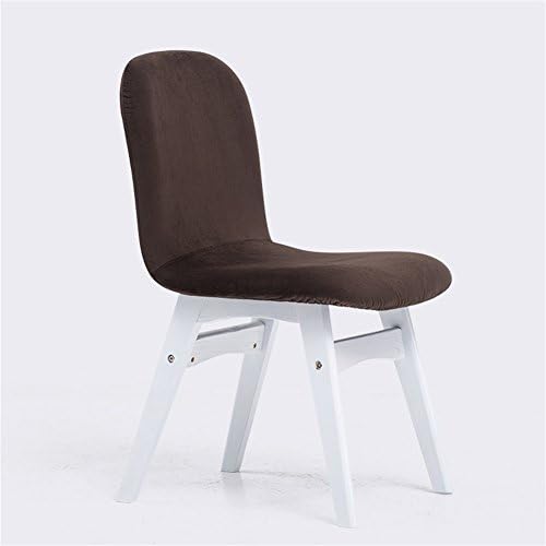 JUNDENGZI Solid Wood Dining Chair Seat Removable Cleaning Velvet 41.5*55*80.5cm Brown (Color : White wood frame)