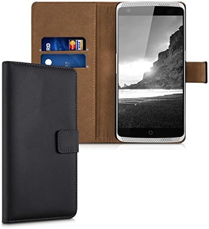 kwmobile Elegant synthetic leather case for the ZTE Axon Elite with magnetic fastener and stand function in black