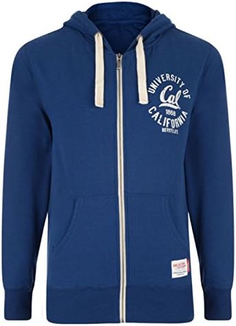 Mens American Freshman University Of California Berkley Bears Zip Up Hoodie Hooded Sweatshirt Top. Official University Apparel. Style - Vicarage. Colour - Estate Blue. Size - Large