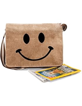 Smiley Face-Unisex-lustige Sprüche Neuheit Quadra Weinlese Canvas Aktentasche-