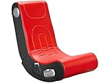 MonsterCadeaux Fauteuil Gaming à Bascule avec Haut-parleurs Intégrés, Rouge et Noir, 48 x 83 x 79 CM