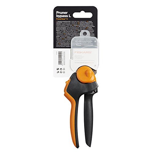 Fiskars Bypass-Gartenschere mit Rollgriff für frische Äste und Zweige, Antihaftbeschichtet, Hochwertige Stahl-Klingen, Länge 22 cm, Schwarz/Orange, PowerGear X, PX94, 1023628 - 6