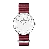 Daniel Wellington Unisex Erwachsene Analog Quarz Uhr mit Stoff Armband DW00100272