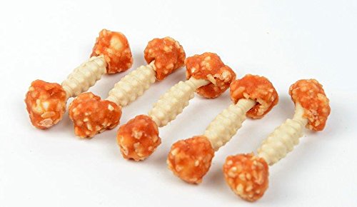 Preisvergleich Produktbild 500g Kalzium-Knochen eingewickelt im Huhn Kauleckeri Kaufutter Imbiß-Trainings-Festlichkeits-Lebens... (G004)