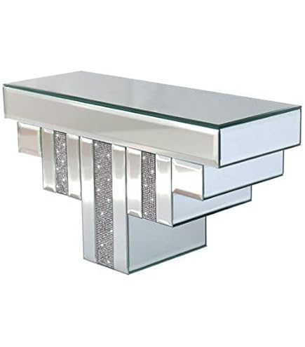 DEENZ Silver Mirrored Glass Shelves Floating Wall Shelf Display Ladges Storage For Bedroom, Living And Hallway 40X15X5Cm (1