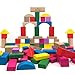 Produktbild Bausteine aus Holz - Geprüfte Premium Qualität - 100 modern farbige Bauklötze in verschiedenen Größen und Formen - Bunte Holzbausteine für Kinder, Kleinkinder, Babys ab 0 Jahren - Holzspielzeug