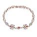 Produktbild Onefeart Rose Vergoldet Armband für Damen Mädchen Bunt Zirkonia Süss Niedlich Blumen Form 19CM