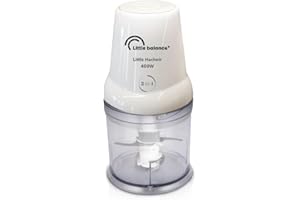 LITTLE BALANCE 8586 Little Hachoir, Hachoir électrique, Mini mixeur, Bol 500 ml, 4 lames inox, 400 W, Blanc