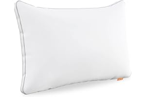 Sweetnight Almohada Fibra, 1 Pillow, Almohada Hotel Soporte para el Cuello, Poliéster Relleno de Almohada , Ajustable con Cremallera Vegano, Blanco, 1 Unidades 48 x 74 cm