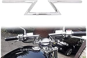 JFG Racing - Guidon universel en forme de Z chromé de 22 mm pour motos Sportster, Cruiser, XL 883 1200, Custom, Chopper, Softail, Dyna, Street Bob