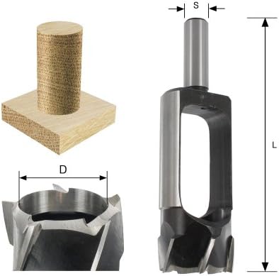ENT 25307 Plug Cutter CS Shank (S) 13 mm, Diameter (D) 20 mm, Z4, L 140 mm