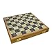 Price comparison product image 12" Soapstone Chess Set Hand Carved Pieces Storage Compartment Wooden Framed