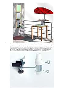 NEU - Sonnenschirm - UPV 50 + - MIT ABSTANDSHALTERUNG für Geländer bis