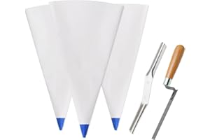 Tahikem 3 Pack Tile Grout Masonry Mortar Bag, 30 x 60 cm Heavy Duty Tear Resistant Puncture Tip Cement Sealer, Grouting Bag (12x24 inch, Blue)