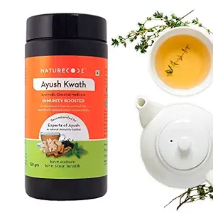 Nature Code Ayush Kwath Immunity Booster Powder (Kadha) Blend of Tulsi, Dalchini, Sonth, Kali Mirch Ayurvedic Recipe Helps in Boosting Immunity, Cough & Cold Relief for Unisex (120 Gram)